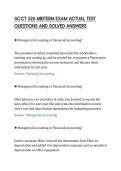ACCT 526 MIDTERM EXAM ACTUAL TEST&NewLine;QUESTIONS AND SOLVED ANSWERS