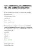 ACCT 526 MIDTERM EXAM COMPREHENSIVE&NewLine;TEST PAPER QUESTIONS AND SOLUTIONS
