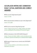 ACCUPLACER WRITING NEXT GENERATION&NewLine;EXAM 7 ACTUAL QUESTIONS AND CORRECT&NewLine;ANSWERS