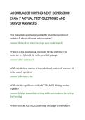 ACCUPLACER WRITING NEXT GENERATION&NewLine;EXAM 7 ACTUAL TEST QUESTIONS AND&NewLine;SOLVED ANSWERS
