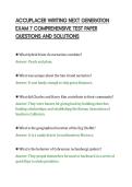 ACCUPLACER WRITING NEXT GENERATION&NewLine;EXAM 7 COMPREHENSIVE TEST PAPER&NewLine;QUESTIONS AND SOLUTIONS