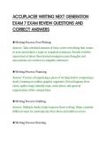 ACCUPLACER WRITING NEXT GENERATION&NewLine;EXAM 7 EXAM REVIEW QUESTIONS AND&NewLine;CORRECT ANSWERS
