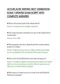 ACCUPLACER WRITING NEXT GENERATION&NewLine;EXAM 7 UPDATED EXAM SCRIPT WITH&NewLine;COMPLETE ANSWERS&NewLine;