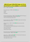 AHLEI Exam UPDATED Study ACTUAL &NewLine;QUESTIONS AND CORRECT ANSWERS