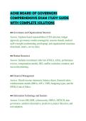 ACHE BOARD OF GOVERNORS&NewLine;COMPREHENSIVE EXAM STUDY GUIDE&NewLine;WITH COMPLETE SOLUTIONS