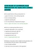 ACHE BOARD OF GOVERNORS EXAM&NewLine;PREPARATION TEST BANK WITH CORRECT&NewLine;ANSWERS