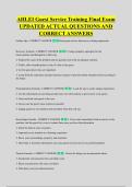 AHLEI Guest Service Training Final Exam &NewLine;UPDATED ACTUAL QUESTIONS AND &NewLine;CORRECT ANSWERS