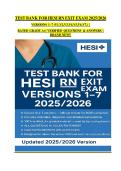 HESI RN Exit Exam 2025&sol;2026 Versions 1-7 &vert; Verified Questions & Answers Grade A