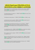 AHLEI Final Exam UPDATED ACTUAL &NewLine;QUESTIONS AND CORRECT ANSWERS