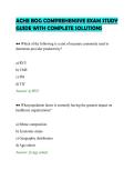ACHE BOG COMPREHENSIVE EXAM STUDY&NewLine;GUIDE WITH COMPLETE SOLUTIONS