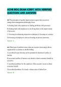 ACHE BOG EXAM SCRIPT WITH VERIFIED&NewLine;QUESTIONS AND ANSWERS