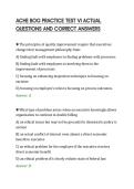 ACHE BOG PRACTICE TEST VI ACTUAL&NewLine;QUESTIONS AND CORRECT ANSWERS