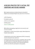 ACHE BOG PRACTICE TEST VI ACTUAL TEST&NewLine;QUESTIONS AND SOLVED ANSWERS