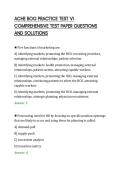 ACHE BOG PRACTICE TEST VI&NewLine;COMPREHENSIVE TEST PAPER QUESTIONS&NewLine;AND SOLUTIONS