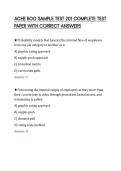 ACHE BOG SAMPLE TEST 201 COMPLETE TEST&NewLine;PAPER WITH CORRECT ANSWERS
