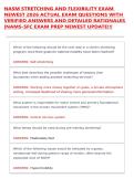 NASM STRETCHING AND FLEXIBILITY EXAM &NewLine;NEWEST 2026 ACTUAL EXAM QUESTIONS WITH &NewLine;VERIFIED ANSWERS AND DETAILED RATIONALES &NewLine;&vert;NAMS-SFC EXAM PREP NEWEST UPDATE&excl;&excl;&excl;