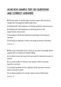 ACHE BOG SAMPLE TEST 201 QUESTIONS&NewLine;AND CORRECT ANSWERS