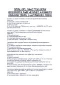 FINAL CPL PRACTICE EXAM&NewLine;QUESTIONS AND VERIFIED ANSWERS&NewLine;2026&sol;2027 &lpar;100&percnt; GUARANTEED PASS&rpar;