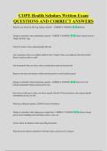 COPE Health Scholars Written Exam &NewLine;QUESTIONS AND CORRECT ANSWERS