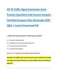 AR TS Traffic Signal Contractor Exam &NewLine;Practice Questions And Correct Answers &NewLine;&lpar;Verified Answers&rpar; Plus Rationales 2027 &NewLine;Q&A &vert; Instant Download Pdf