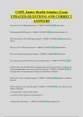 COPE Junior Health Scholars Exam &NewLine;UPDATED QUESTIONS AND CORRECT &NewLine;ANSWERS