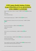COPE Junior Health Scholars Written &NewLine;Exam UPDATED ACTUAL QUESTIONS &NewLine;AND CORRECT ANSWERS
