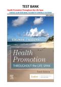 Test Bank Health Promotion Throughout the Life Span 10th Edition Edelman Kudzma