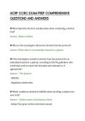 ACRP CCRC EXAM PREP COMPREHENSIVE&NewLine;QUESTIONS AND ANSWERS