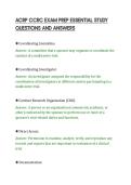 ACRP CCRC EXAM PREP ESSENTIAL STUDY&NewLine;QUESTIONS AND ANSWERS