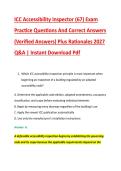 ICC Accessibility Inspector &lpar;67&rpar; Exam &NewLine;Practice Questions And Correct Answers &NewLine;&lpar;Verified Answers&rpar; Plus Rationales 2027 &NewLine;Q&A &vert; Instant Download Pdf