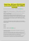 Pocket Prep - RD Exam UPDATED Study &NewLine;ACTUAL QUESTIONS AND CORRECT &NewLine;ANSWERS