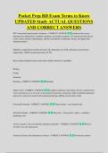 Pocket Prep RD Exam Terms to Know &NewLine;UPDATED Study ACTUAL QUESTIONS &NewLine;AND CORRECT ANSWERS