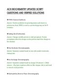 ACS BIOCHEMISTRY UPDATED SCRIPT&NewLine;QUESTIONS AND VERIFIED SOLUTIONS