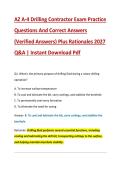 AZ A-4 Drilling Contractor Exam Practice &NewLine;Questions And Correct Answers &NewLine;&lpar;Verified Answers&rpar; Plus Rationales 2027 &NewLine;Q&A &vert; Instant Download Pdf