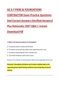 AZ A-7 PIERS & FOUNDATIONS &NewLine;CONTRACTOR Exam Practice Questions &NewLine;And Correct Answers &lpar;Verified Answers&rpar; &NewLine;Plus Rationales 2027 Q&A &vert; Instant &NewLine;Download Pdf 