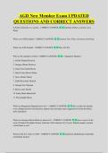 AGD New Member Exam UPDATED &NewLine;QUESTIONS AND CORRECT ANSWERS