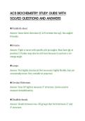 ACS BIOCHEMISTRY STUDY GUIDE WITH&NewLine;SOLVED QUESTIONS AND ANSWERS