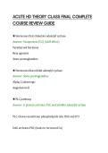 ACUTE HD THEORY CLASS FINAL COMPLETE&NewLine;COURSE REVIEW GUIDE