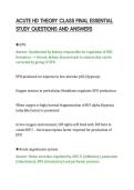 ACUTE HD THEORY CLASS FINAL ESSENTIAL&NewLine;STUDY QUESTIONS AND ANSWERS