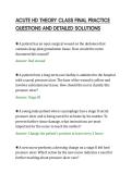 ACUTE HD THEORY CLASS FINAL PRACTICE&NewLine;QUESTIONS AND DETAILED SOLUTIONS&NewLine;