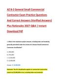 AZ B-2 General Small Commercial &NewLine;Contractor Exam Practice Questions &NewLine;And Correct Answers &lpar;Verified Answers&rpar; &NewLine;Plus Rationales 2027 Q&A &vert; Instant &NewLine;Download Pdf 