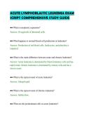 ACUTE LYMPHOBLASTIC LEUKEMIA EXAM&NewLine;SCRIPT COMPREHENSIVE STUDY GUIDE