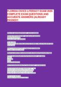 FLORIDA CIVICS LITERACY EXAM 2026 COMPLETE EXAM QUESTIONS AND ACCURATE ANSWERS &vert;ALREADY PASSED&excl;&excl;