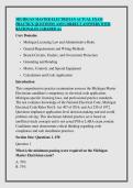 MICHIGAN MASTER ELECTRICIAN ACTUAL EXAM &NewLine;PRACTICE QUESTIONS AND CORRECT ANSWERS WITH &NewLine;RATIONALES &vert; GRADED A&plus;&NewLine;