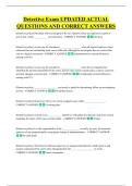 Detective Exam UPDATED ACTUAL &NewLine;QUESTIONS AND CORRECT ANSWERS