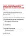 FINANCE &ndash; EXAM QUESTIONS AND CORRECT &NewLine;ANSWERS &lpar;VERIFIED ANSWERS&rpar; PLUS &NewLine;RATIONALE &vert; 2027 Q&A &vert; INSTANT DOWNLOAD &NewLine;PDF
