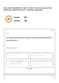 WGU D694 ELEMENTARY HEALTH AND PHYSICAL EDUCATION METHODS QUESTIONS WITH VERIFIED ANSWERS
