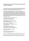 WGU D694 HEALTH AND PHYSICAL QUESTIONS WITH VERIFIED ANSWERS