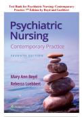 Test Bank for Psychiatric Nursing&colon; Contemporary Practice&comma; 7th Edition by Boyd and Luebbert