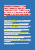 Pediatric Nursing Test 2 Exam 2026 &vert; Respiratory&comma; GI & Cardiac Practice Questions with Rationales